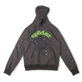 Sp5der Green Foam Printing Heavyweight Hoodie – Grey Premium Streetwear Sweatshirt