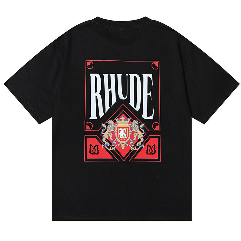 RHUDE Crest Logo Graphic T-Shirt – Black / Apricot / White