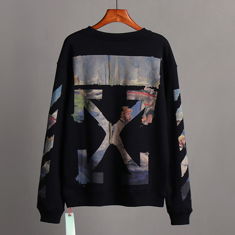 Off-White Classic Monet Oil Painting Arrow Crewneck Sweatshirt