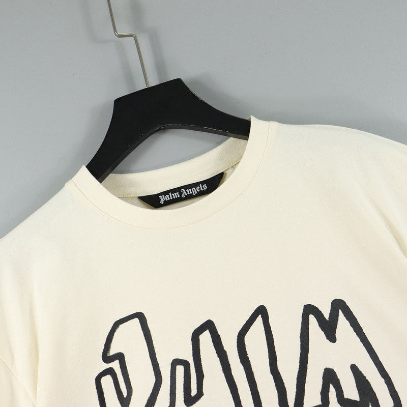 Palm Angels Graffiti Flame Letter T-Shirt – Apricot