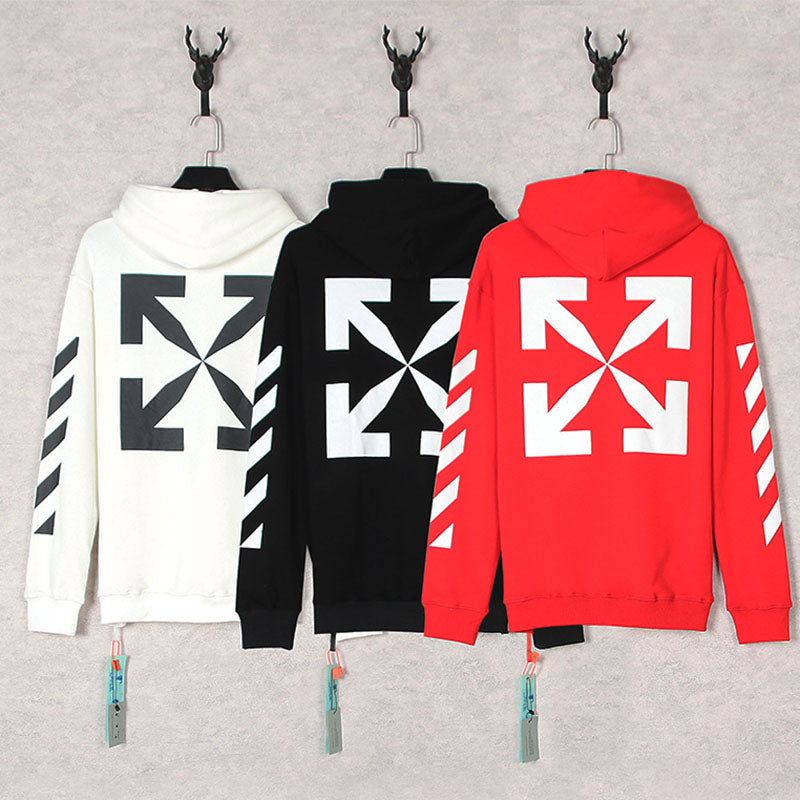 OFF WHITE Mona Lisa Frame Pattern Hoodie – Red, White & Black