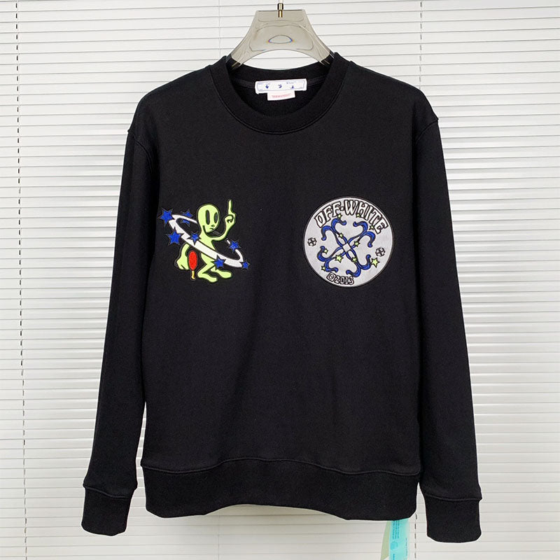 Off-White Alien Pattern Arrow Crewneck Sweatshirt