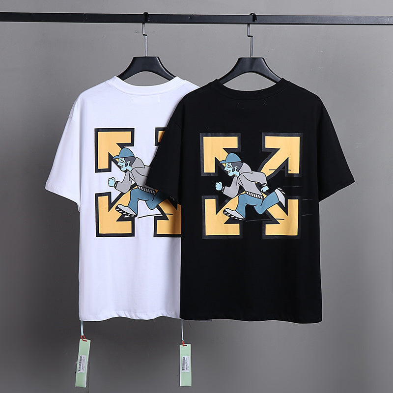 OFF-WHITE Running Man Cartoon Arrow Graphic T-Shirt