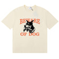 RHUDE Warning Logo Cotton T-Shirt – Apricot / Black / White