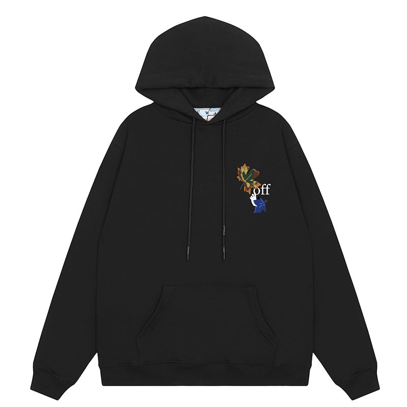 Off-White Leaves Arrows Hoodie — Black / White