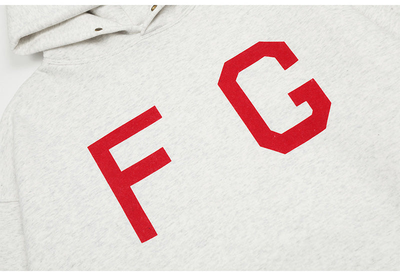 Fear Of God Season 7 FG Flocked Letters Hoodie – Ashes