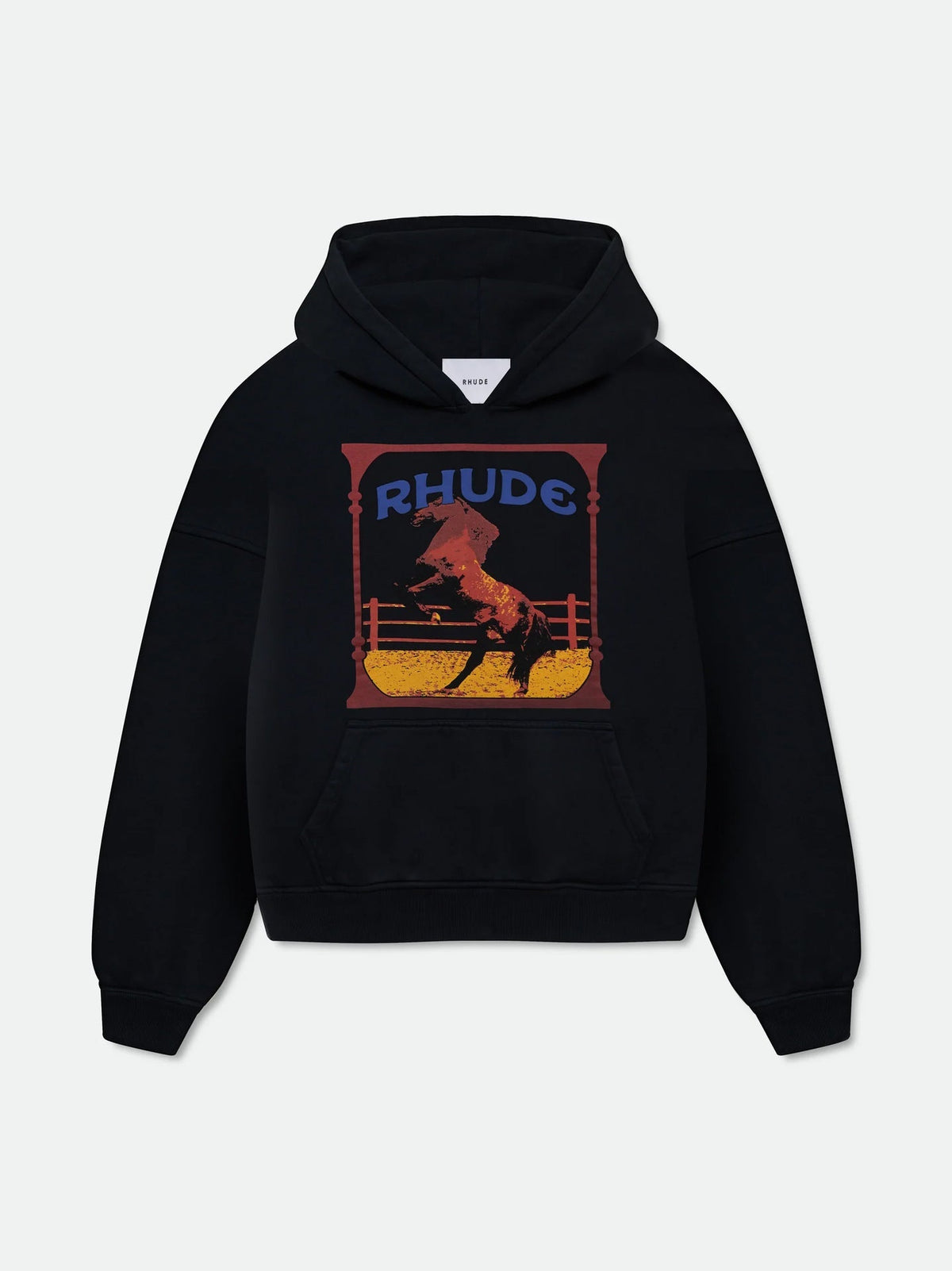 RHUDE Cadre Rearing Horse Graphic Hoodie – Black