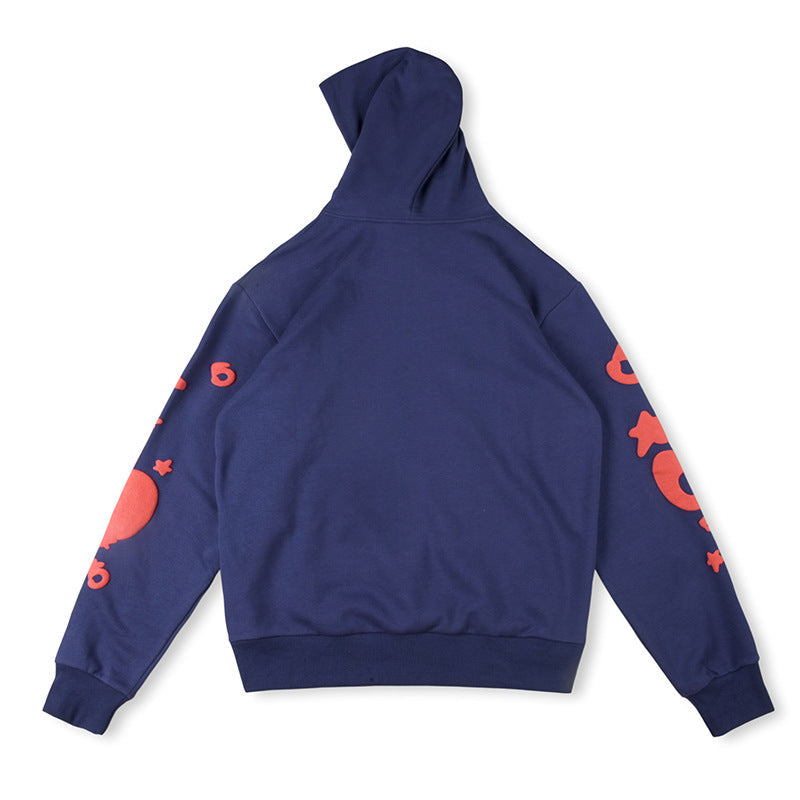 Sp5der Beluga Logo Printed Hoodie – Navy Premium Streetwear Sweatshirt