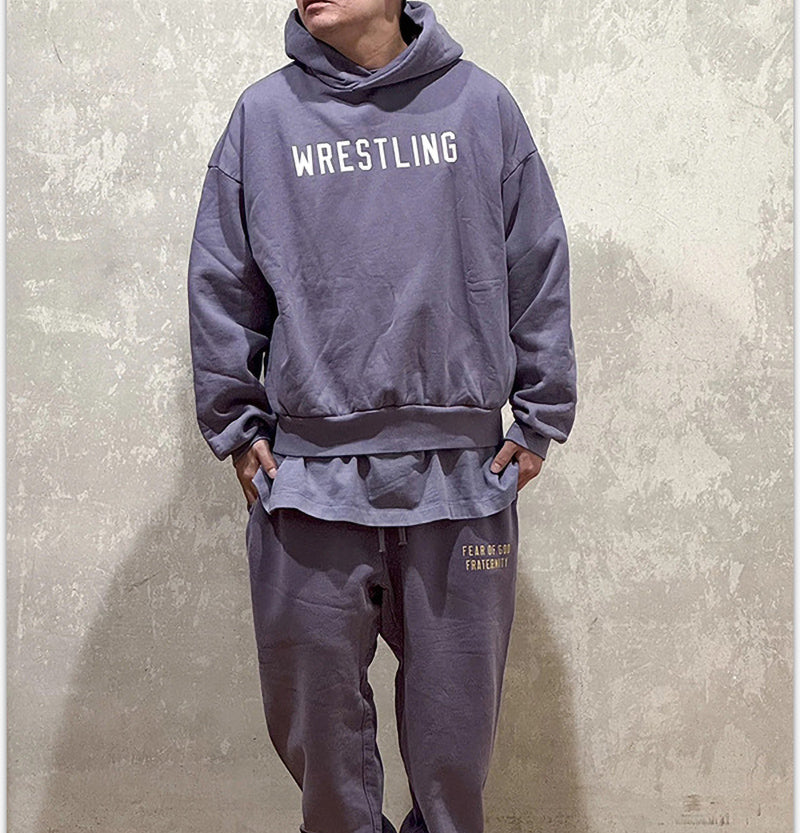 Fear Of God Essentials WRESTLING Heavy Fleece Hoodie – Lavender