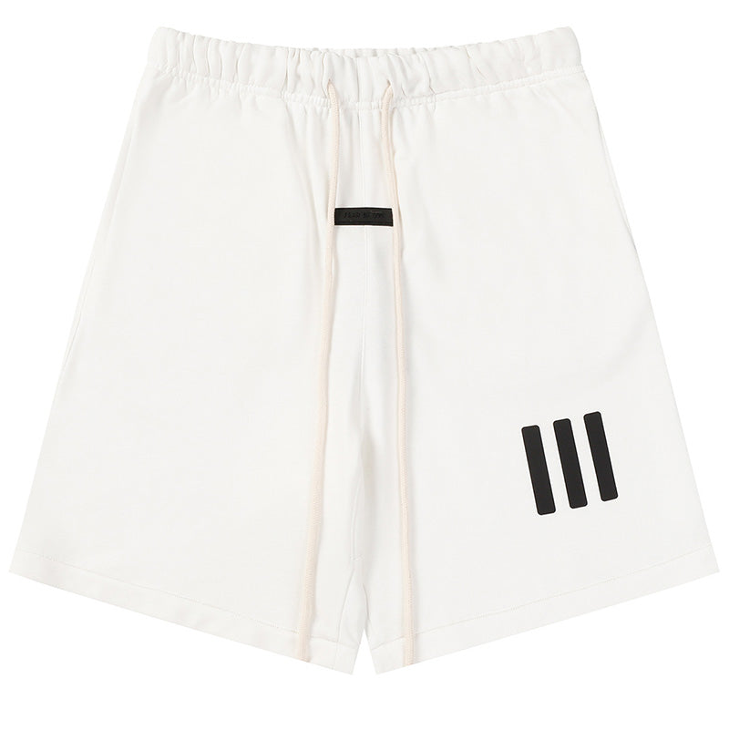 Fear of God x Adidas 3D Rubber Three-Bar Shorts – Grey / Black / White