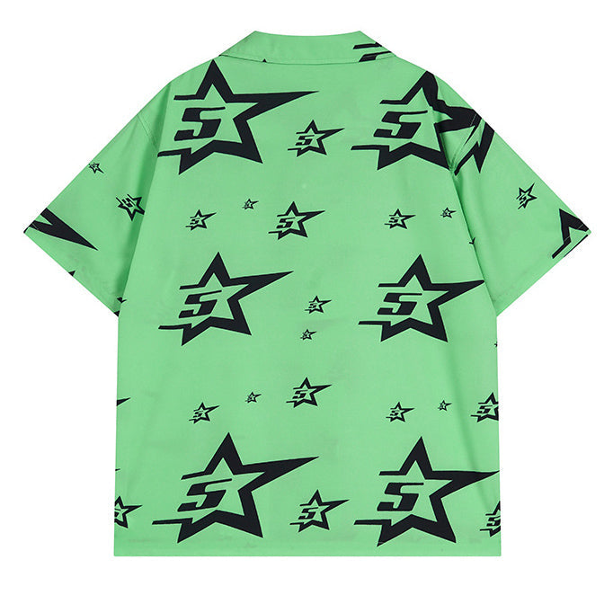 Sp5der Star Pattern Short-Sleeve Shirt – Premium Streetwear Graphic Tee