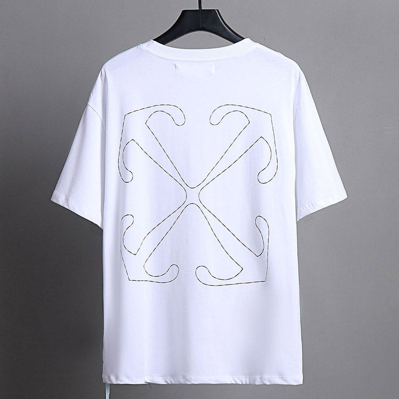 OFF-WHITE Embroidery Letter Arrow Pattern T-Shirt
