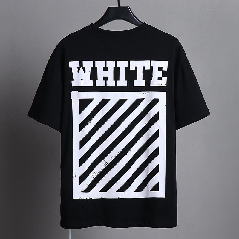OFF-WHITE Diagonal Stripes 'WHITE' Graphic T-Shirt