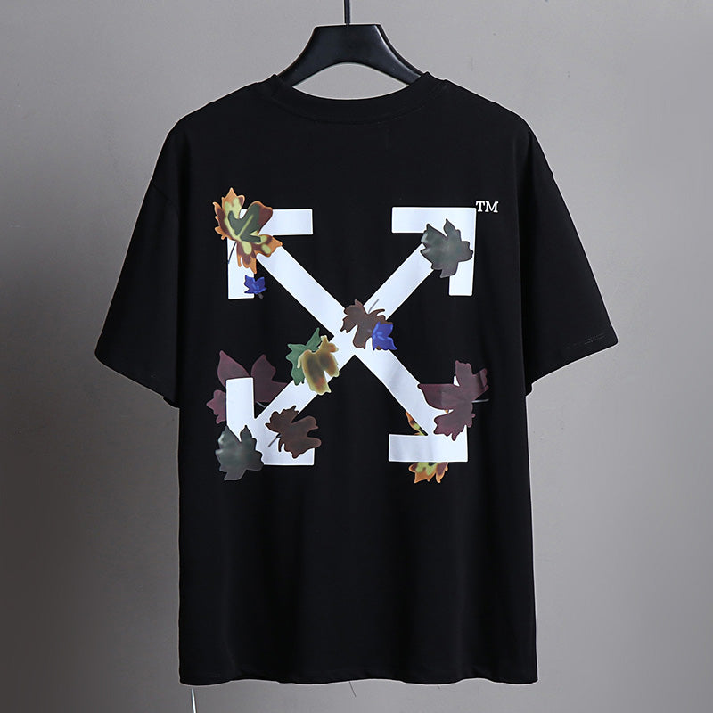 OFF-WHITE "Autumn Leaves" Floral Arrow Graphic T-Shirt