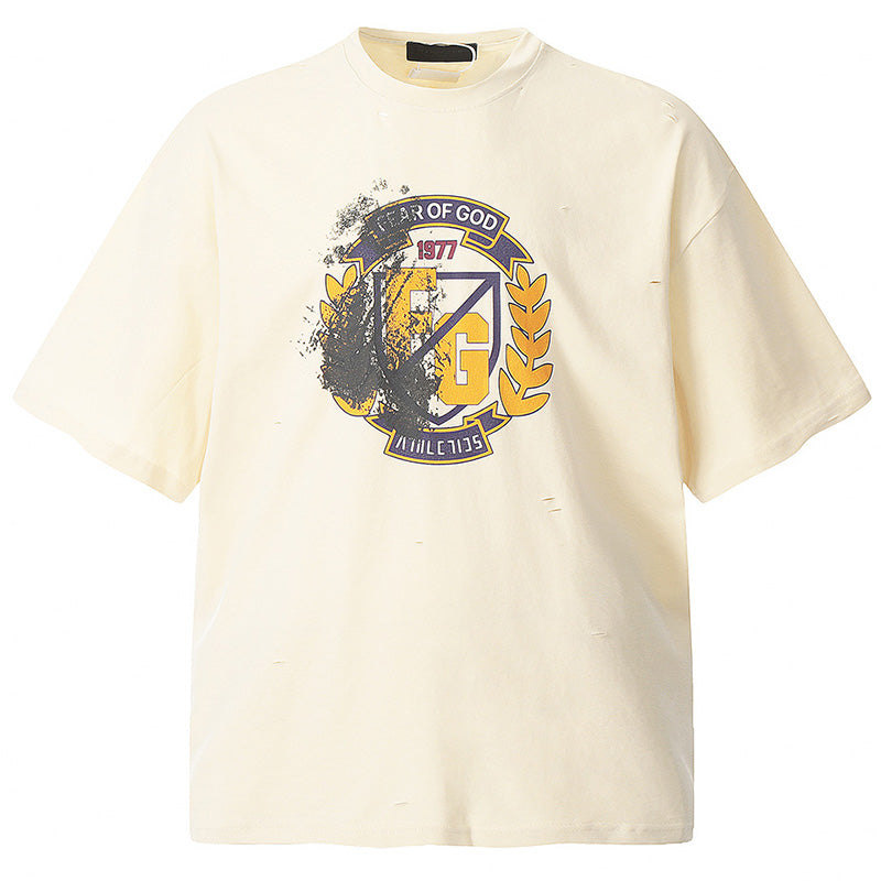 Fear of God Wheat Print T-Shirt – Apricot / White / Black