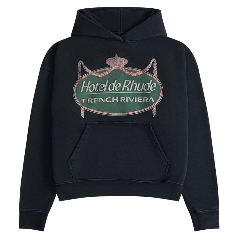 RHUDE Aspen Ski Club Crest Graphic Hoodie – Black