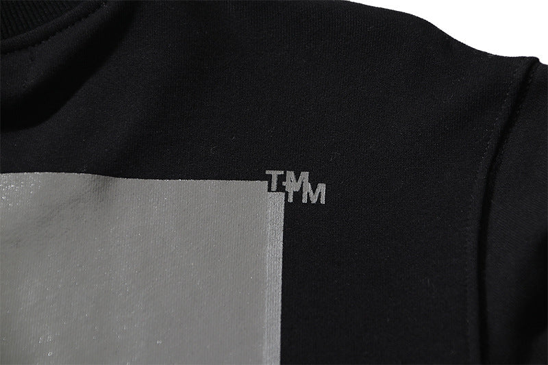 Off-White Cotton Crewneck Sweatshirt — Black
