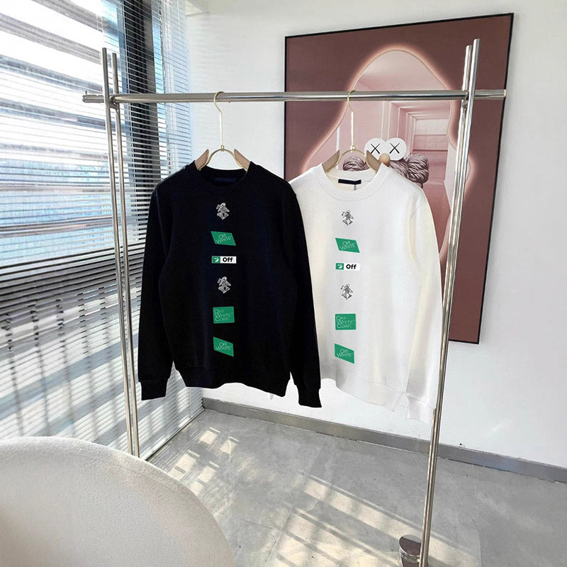 Off-White OW Logo Graphic Crewneck Pullover Sweatshirt