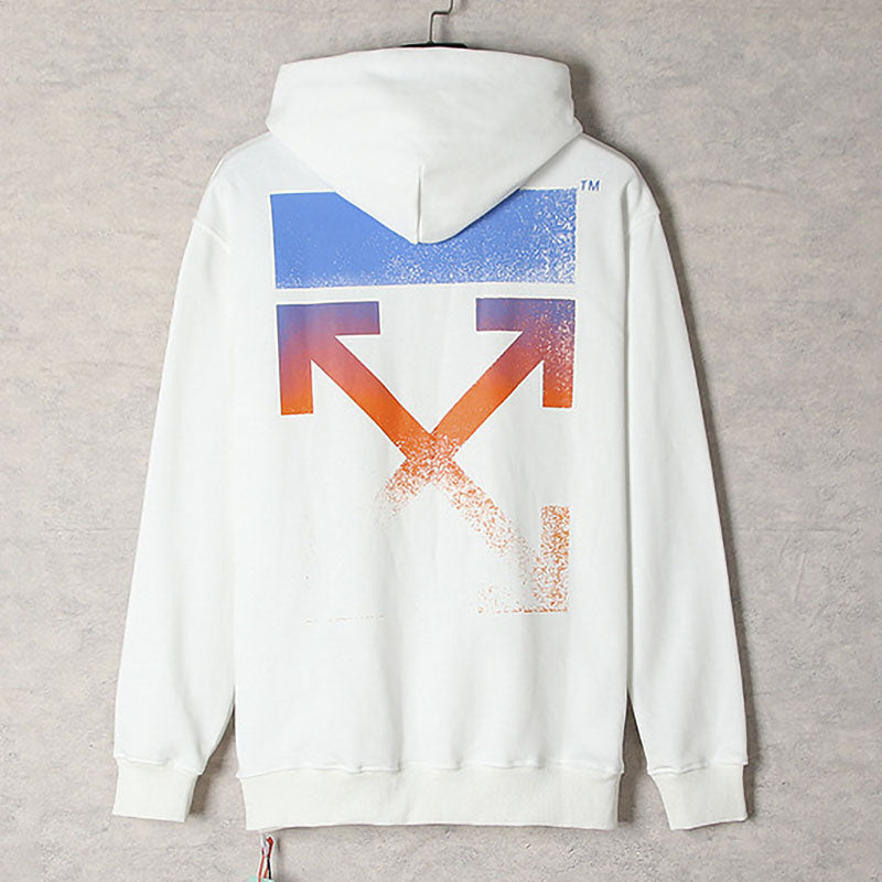 Off-White Color Gradient Arrow Hoodie – Blue to Orange Ombre