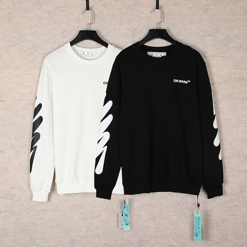 Off-White Wavy Arrows Pattern Crewneck Sweatshirt