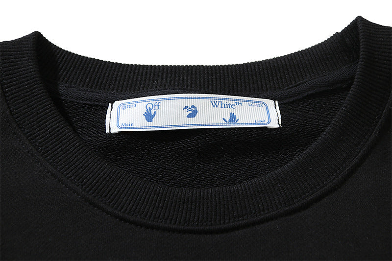 Off-White Wavy Arrows Pattern Crewneck Sweatshirt