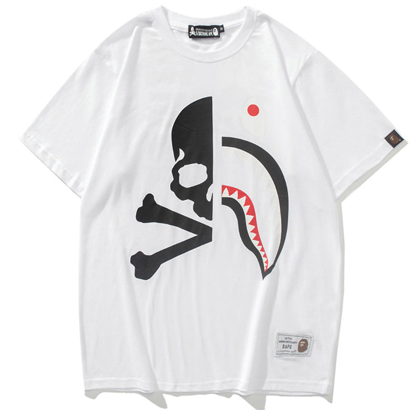 BAPE x Mastermind Japan Half Shark Half Skull Tee