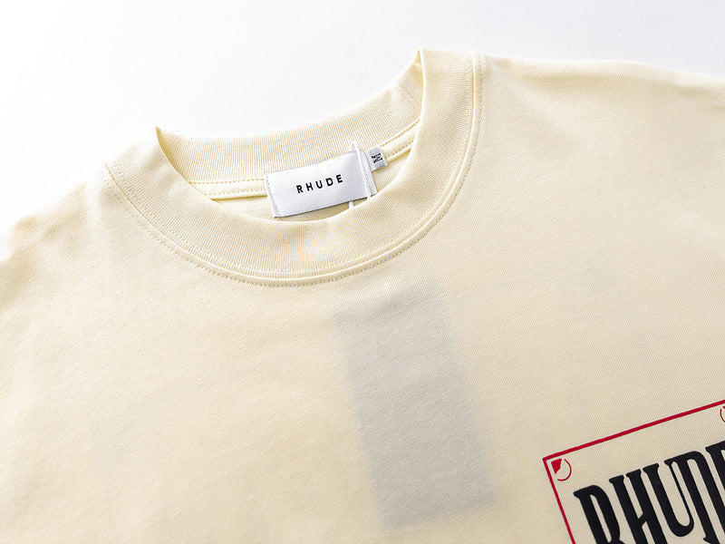 RHUDE Crest Logo Graphic T-Shirt – Black / Apricot / White