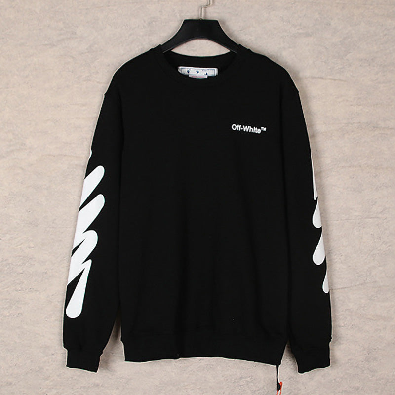 Off-White Wavy Arrows Pattern Crewneck Sweatshirt