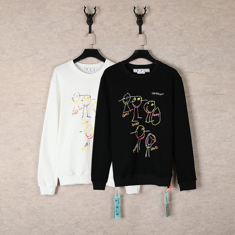 Off-White Cartoon Line Character Crewneck Sweatshirt