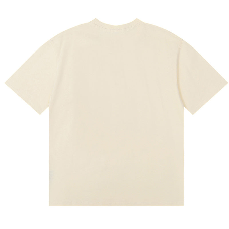 RHUDE Logo-Print Cotton T-Shirt – White / Apricot / Black