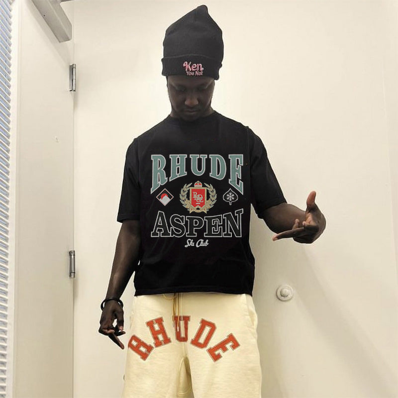 RHUDE Aspen Ski Crest Tee – Black