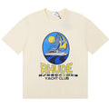 RHUDE Yacht Club Logo-Print Cotton-Jersey T-Shirt – Apricot / Black / White