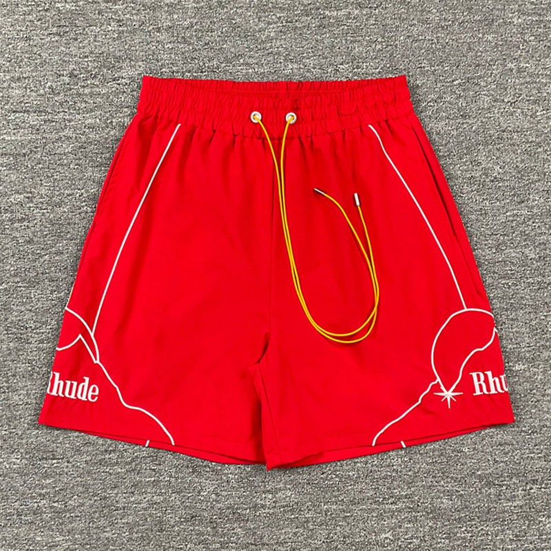 RHUDE Moonlight Pista Short – Red / Green