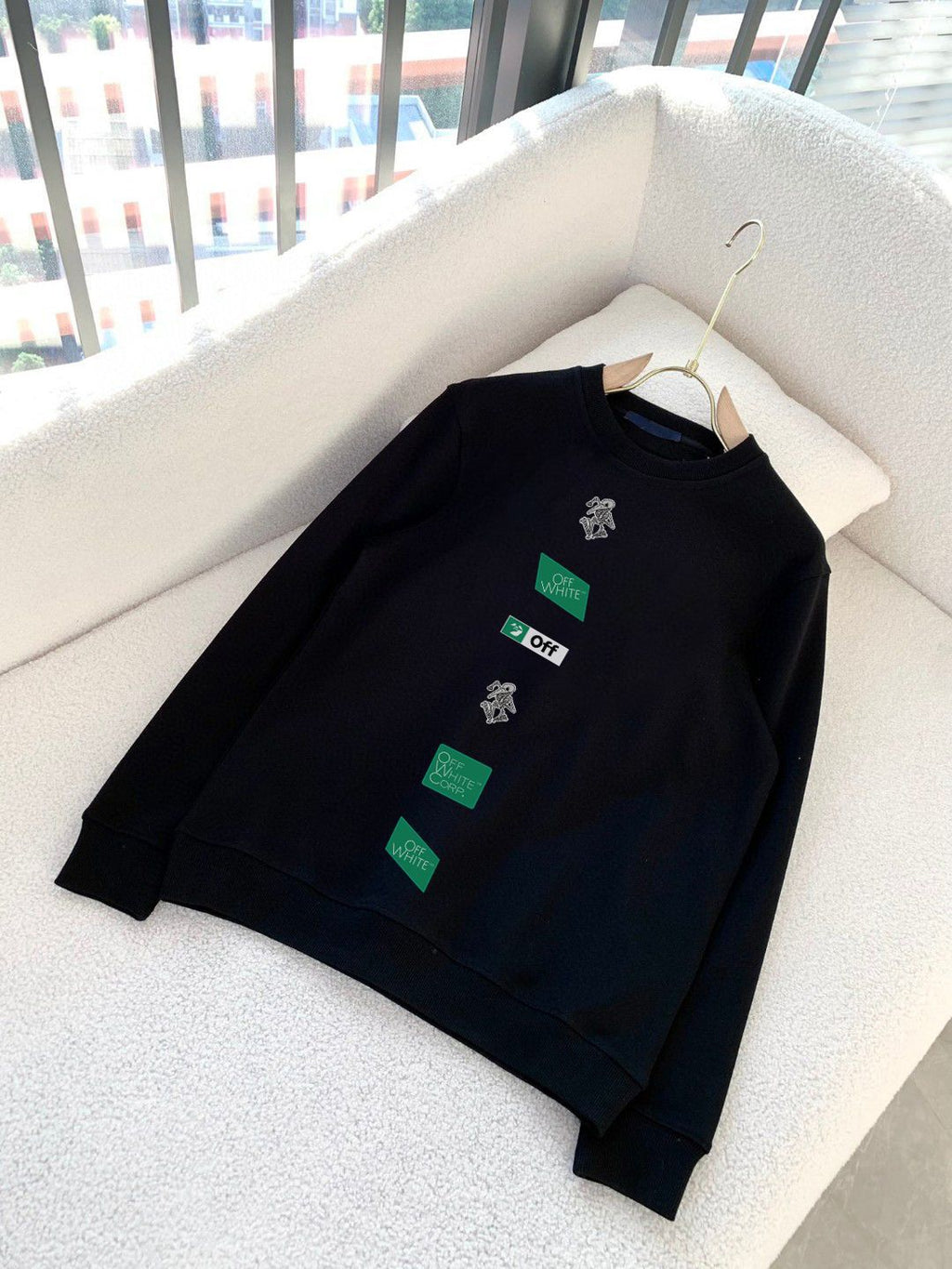 Off-White OW Logo Graphic Crewneck Pullover Sweatshirt