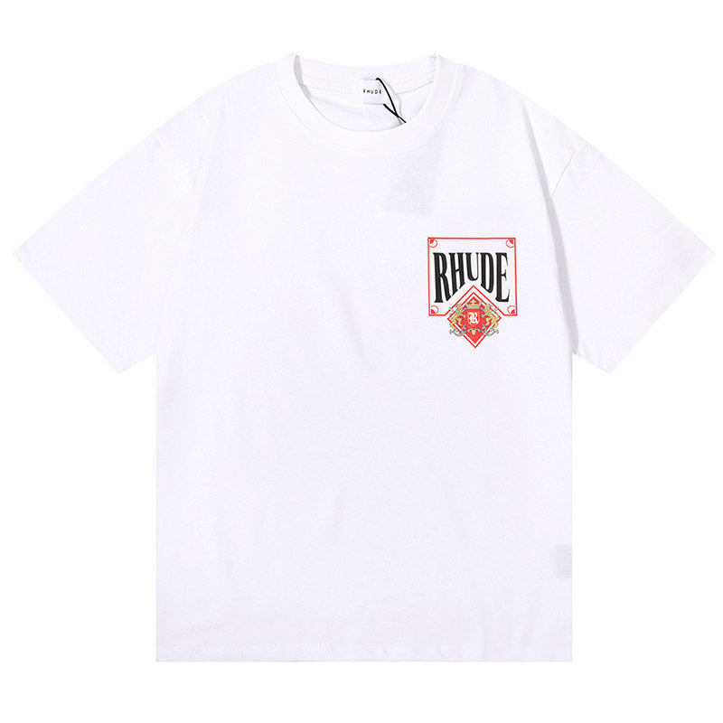 RHUDE Crest Logo Graphic T-Shirt – Black / Apricot / White