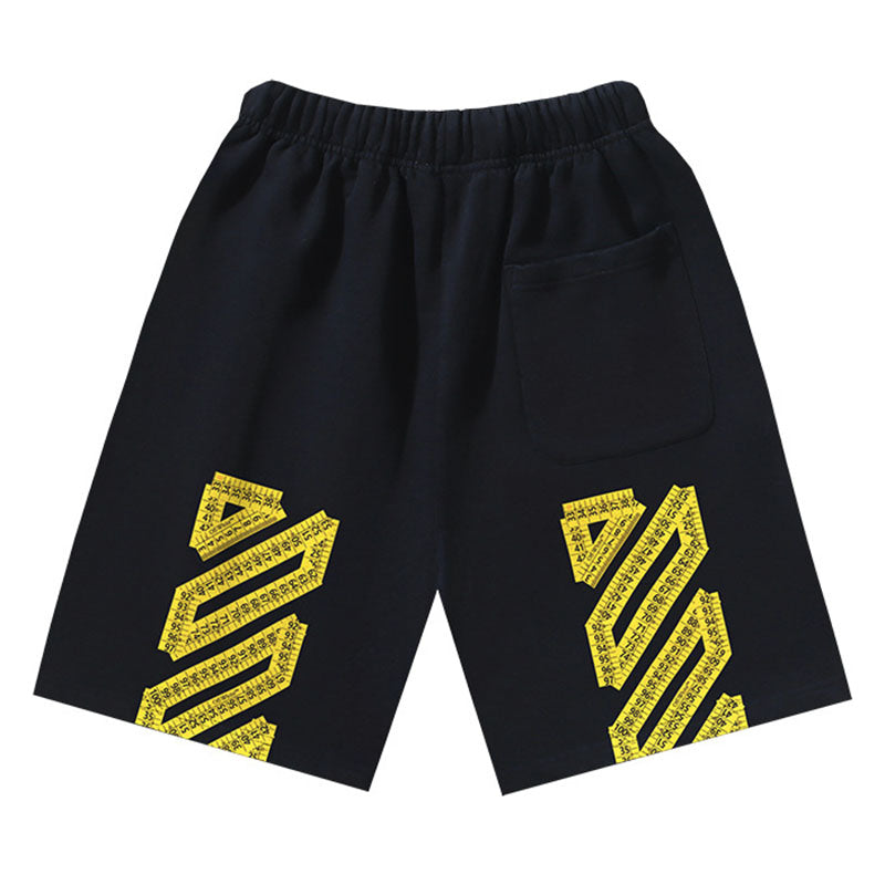 OFF-WHITE "Measuring Tape" Arrow Fill Cotton Sweatshorts