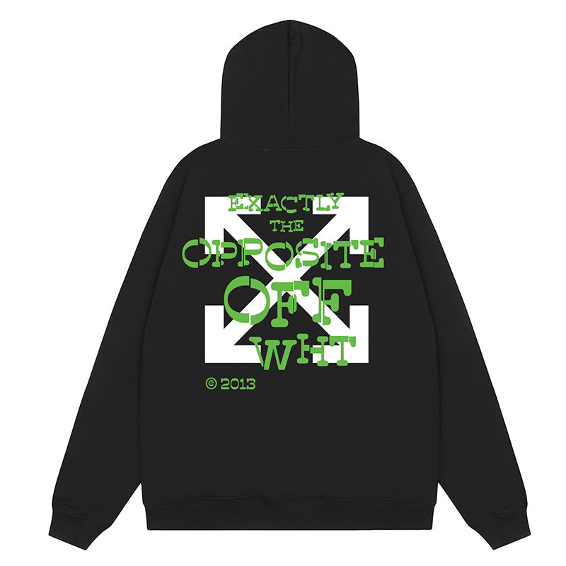 Off-White Arrow Logo Pullover Hoodie — White / Black