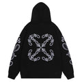 Off-White Logo Drawstring Hoodie — 100% Cotton Fleece
