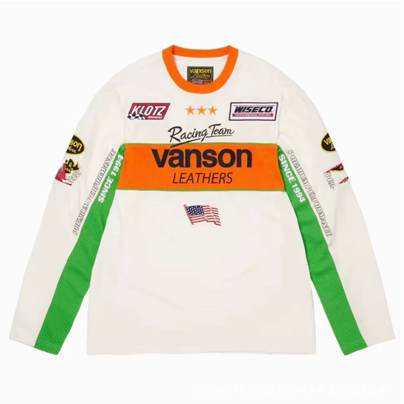Supreme Vanson Leathers L/S Tee — Black / Beige