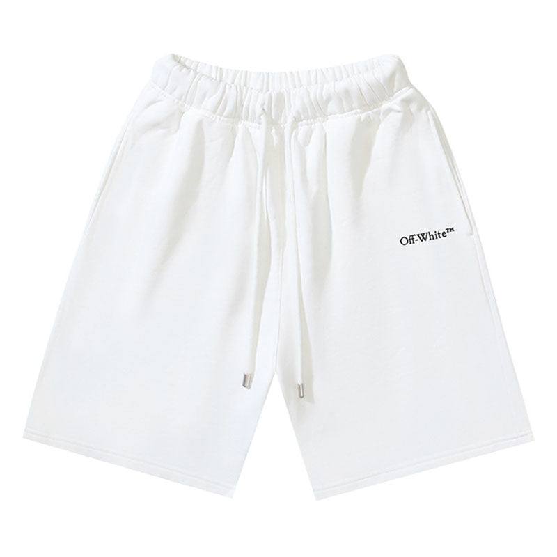 OFF-WHITE "Chain Link Arrow" Metal Texture Cotton Sweatshorts