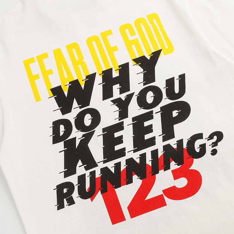 Fear of God x RRR123 Portrait Lettering Slogan Print T-Shirt – Beige