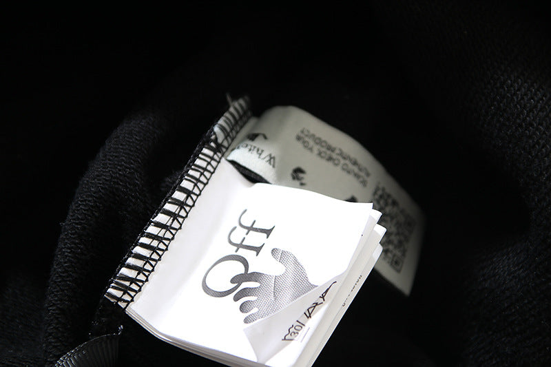 OFF WHITE Globe Hands Graphic Hoodie – White & Black