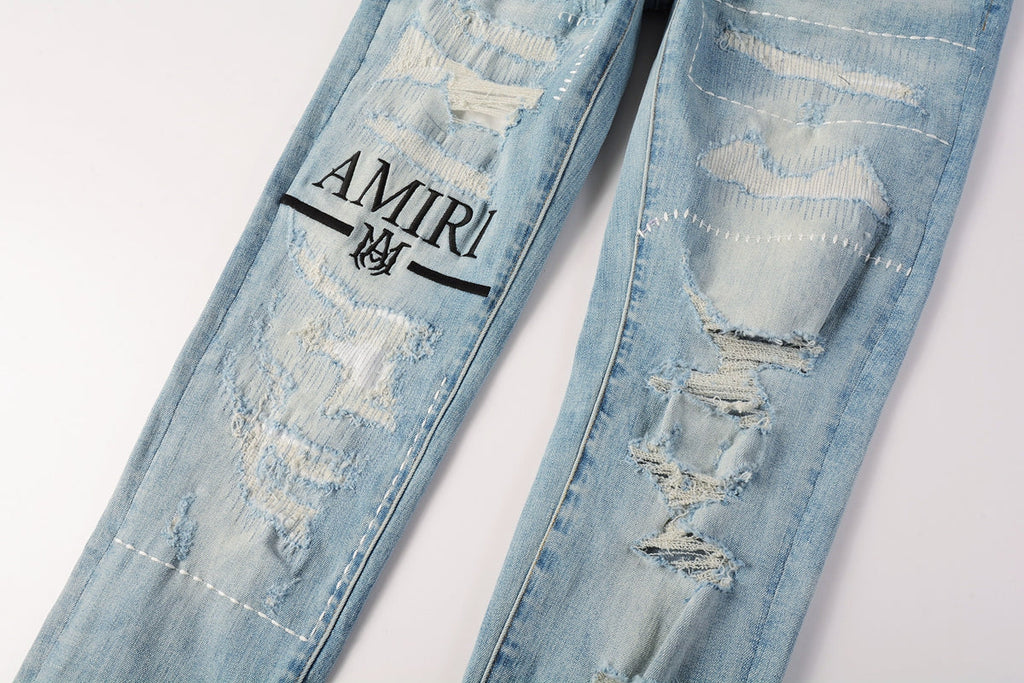 AMIRI Slim Fit Distressed Jeans – Full Length Denim