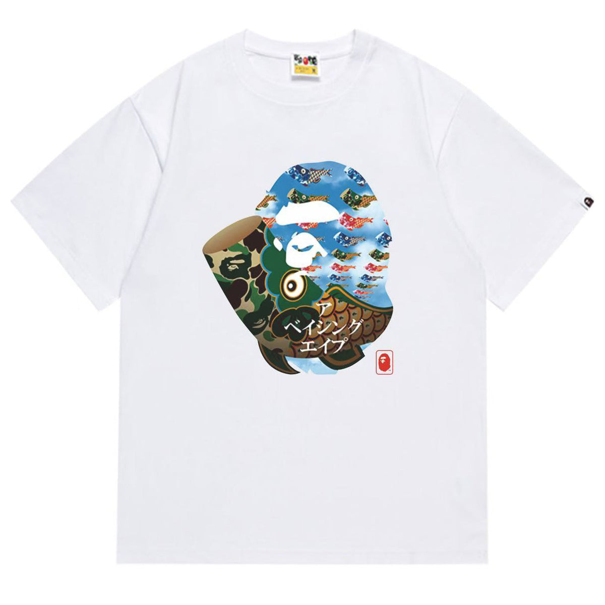 BAPE Ape Head Graphic Tee - Black & White