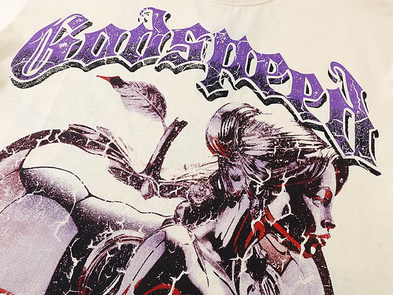 GODSPEED Forbidden Fruit Graphic T-Shirt – 100% Cotton | Apricot