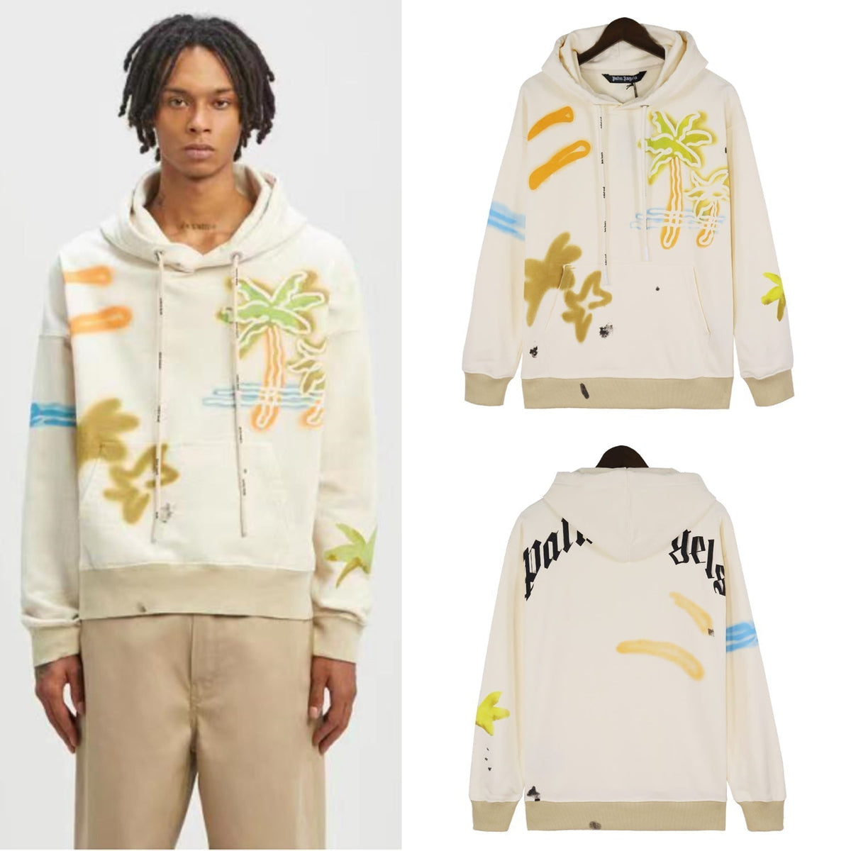 Palm Angels Hoodie – Apricot Men's Premium Cotton Hoodie