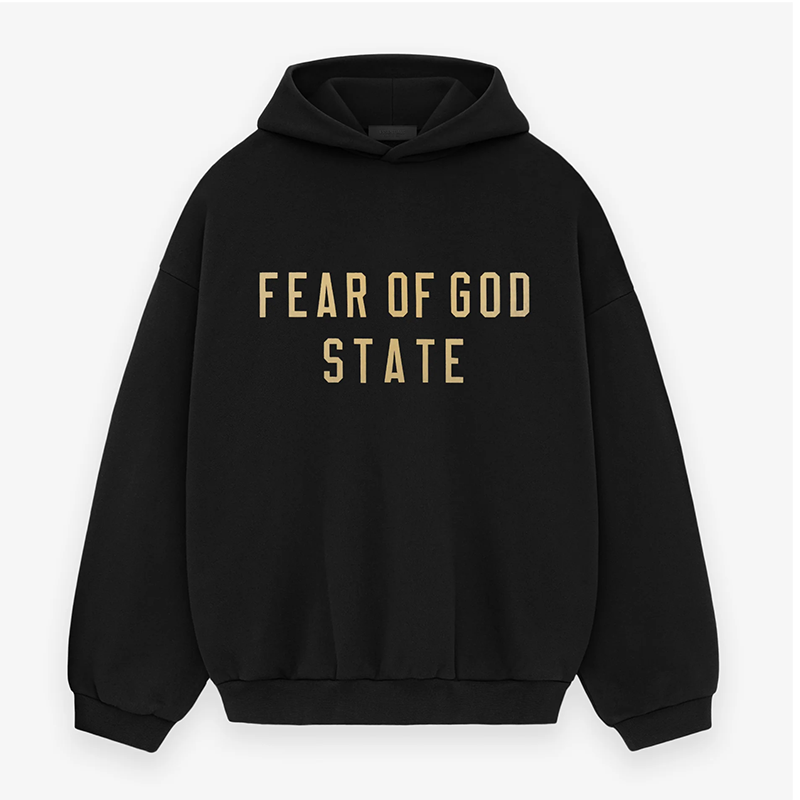 Fear Of God STATE Fleece-Lined Hoodie 24FW – Black / White / Grey