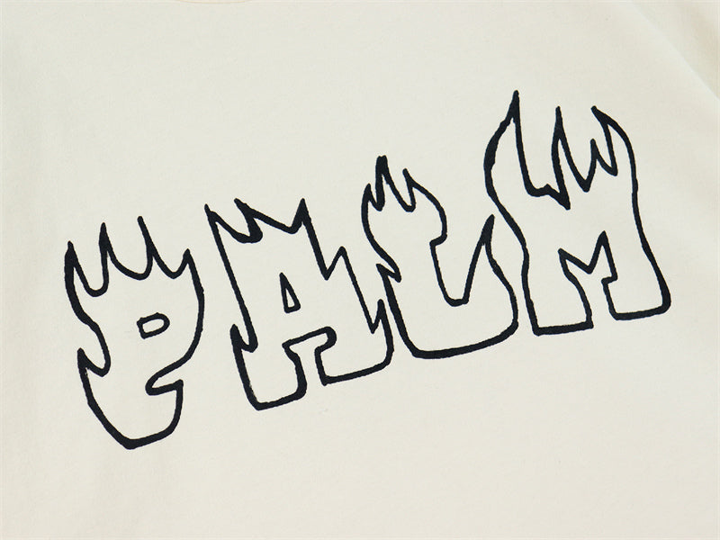 Palm Angels Skull Palm Tree Flame Logo T-Shirt