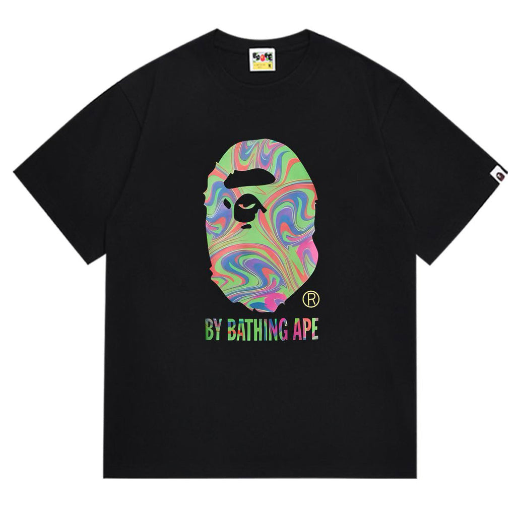 BAPE Ape Head Pattern Tee - Black & White