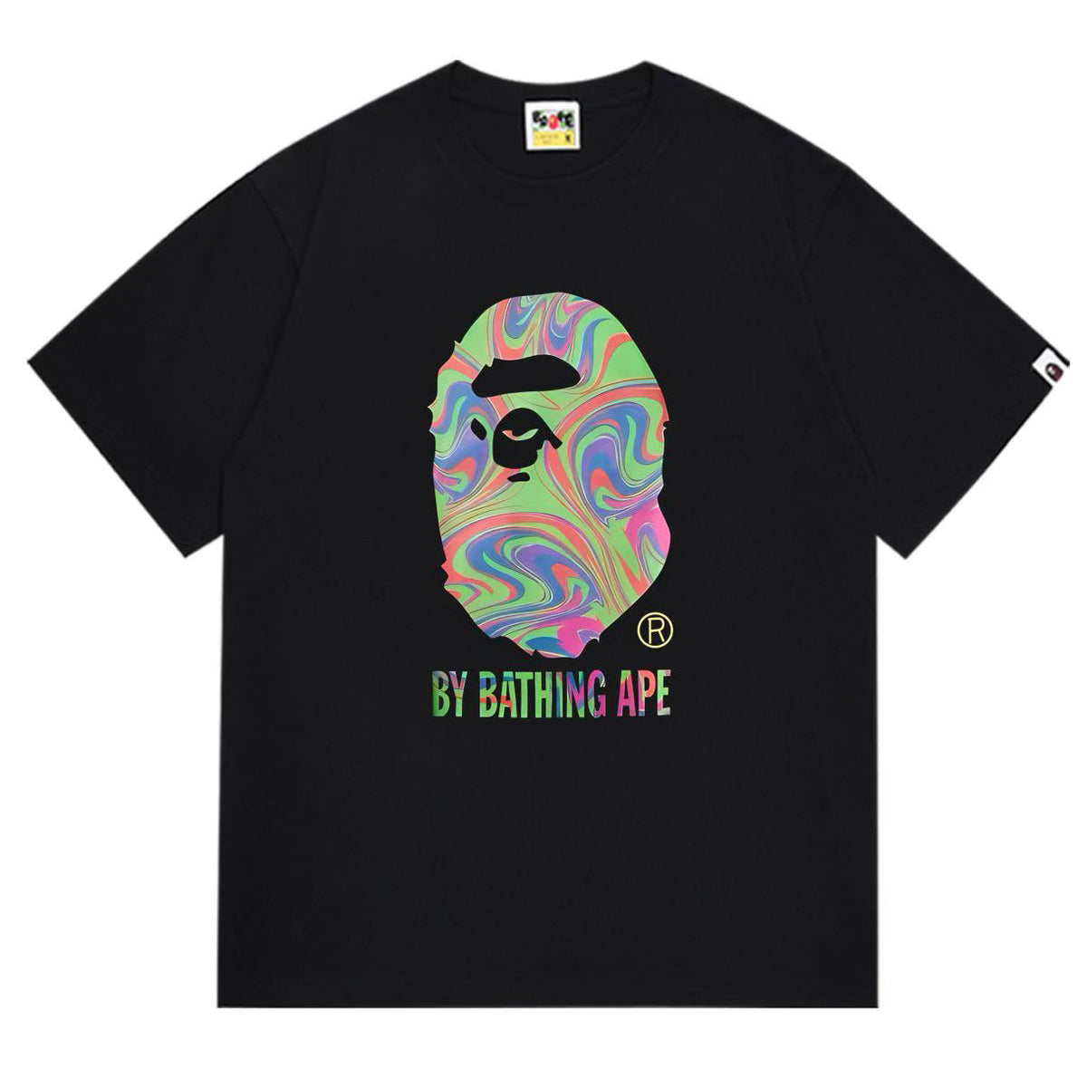 BAPE Ape Head Pattern Tee - Black & White